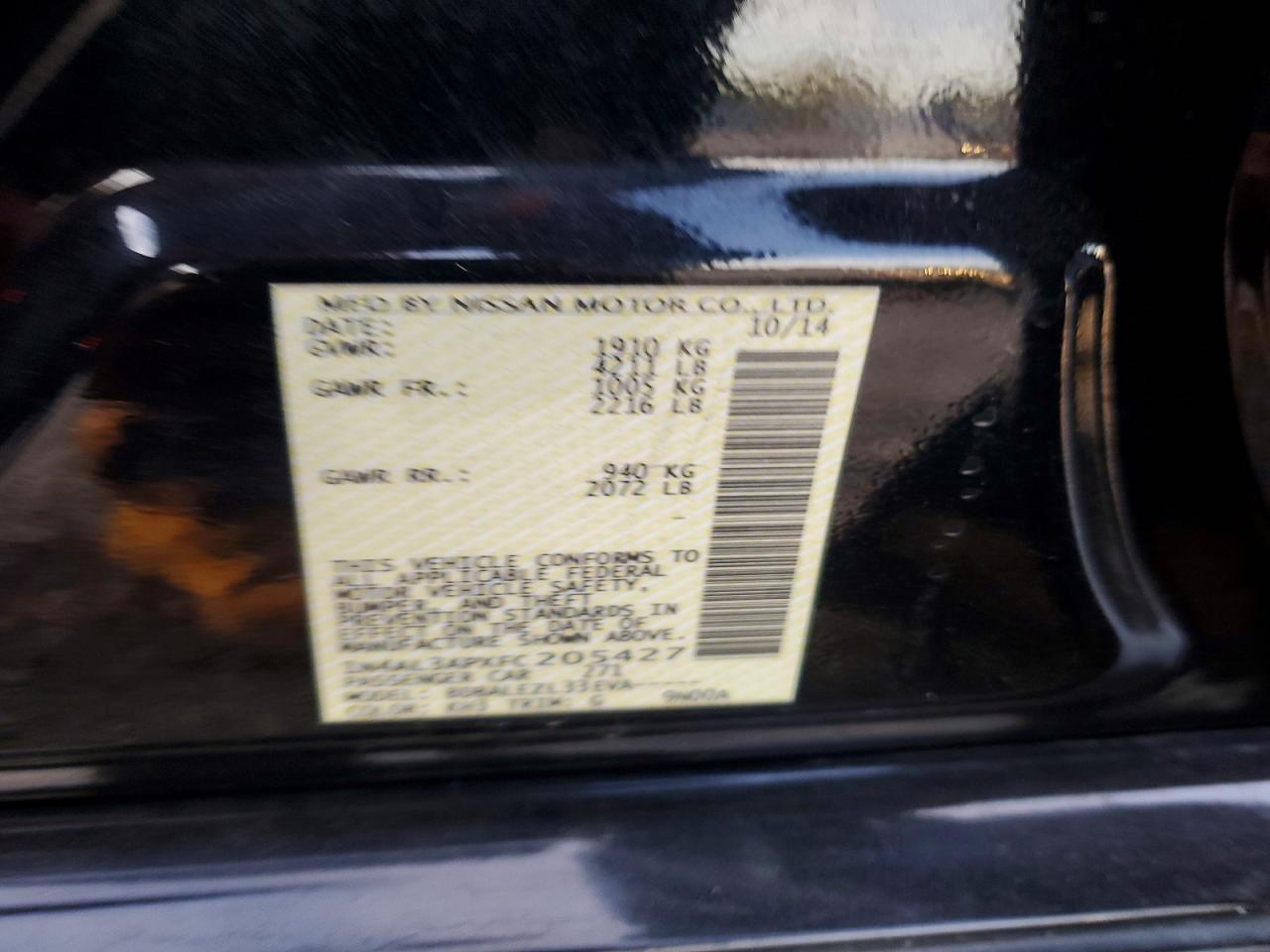 2015 NISSAN ALTIMA 2.5 S photo 37