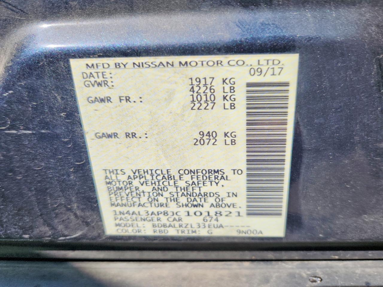 2018 NISSAN ALTIMA 2.5 SL photo 23