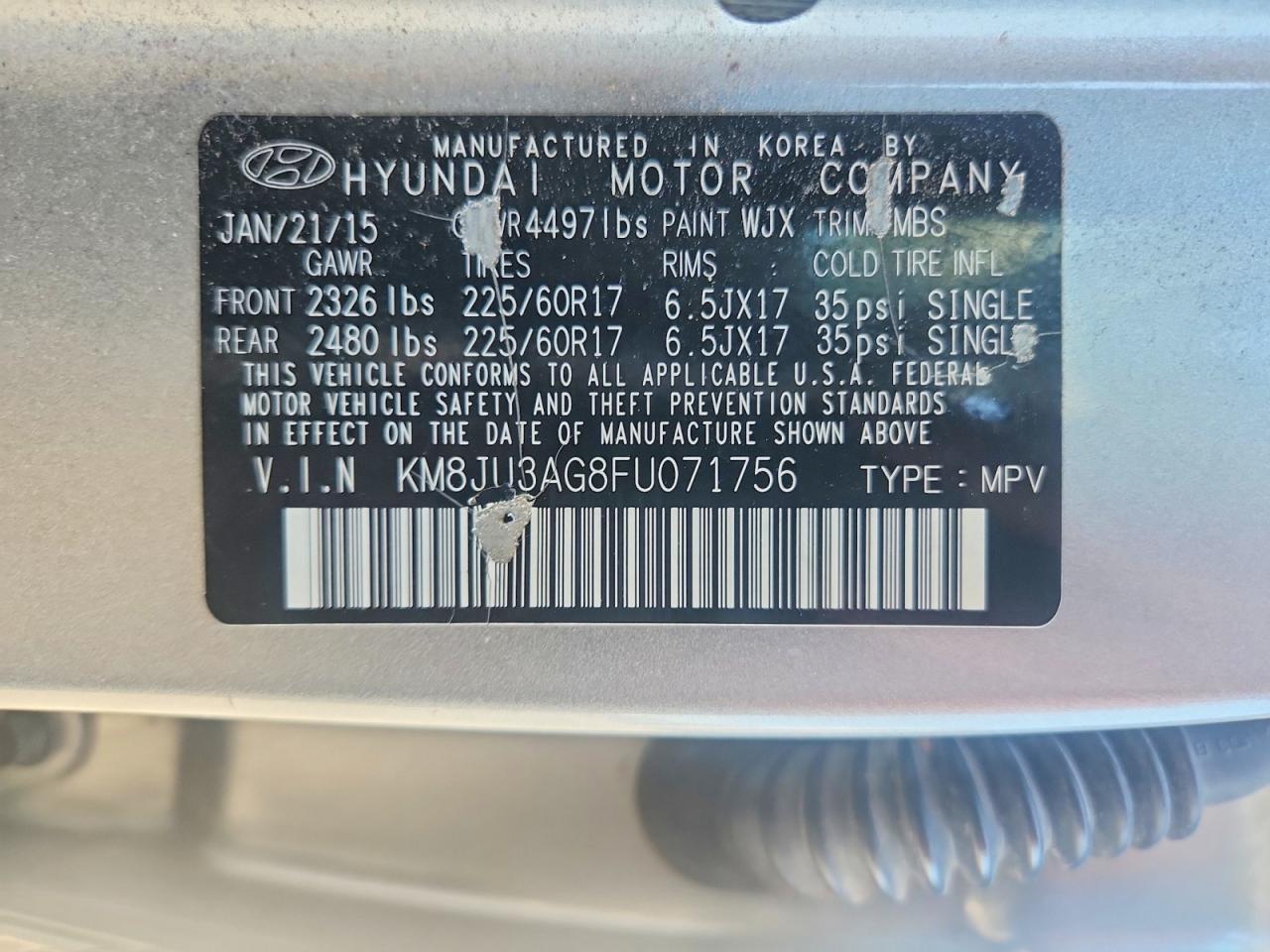 2015 HYUNDAI TUCSON SE photo 12