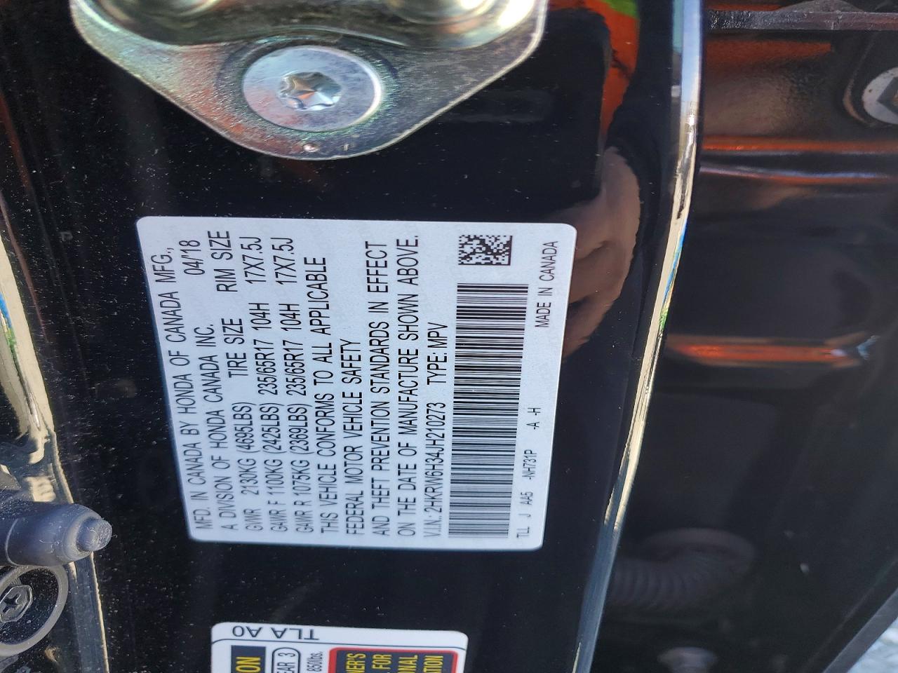 2018 HONDA CR-V LX photo 25