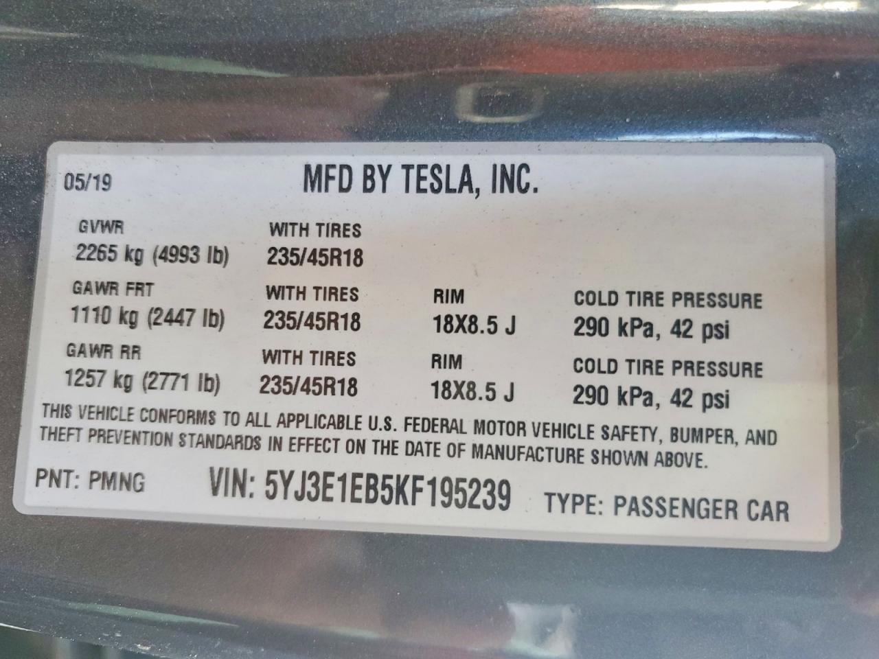 2019 TESLA MODEL 3 photo 23