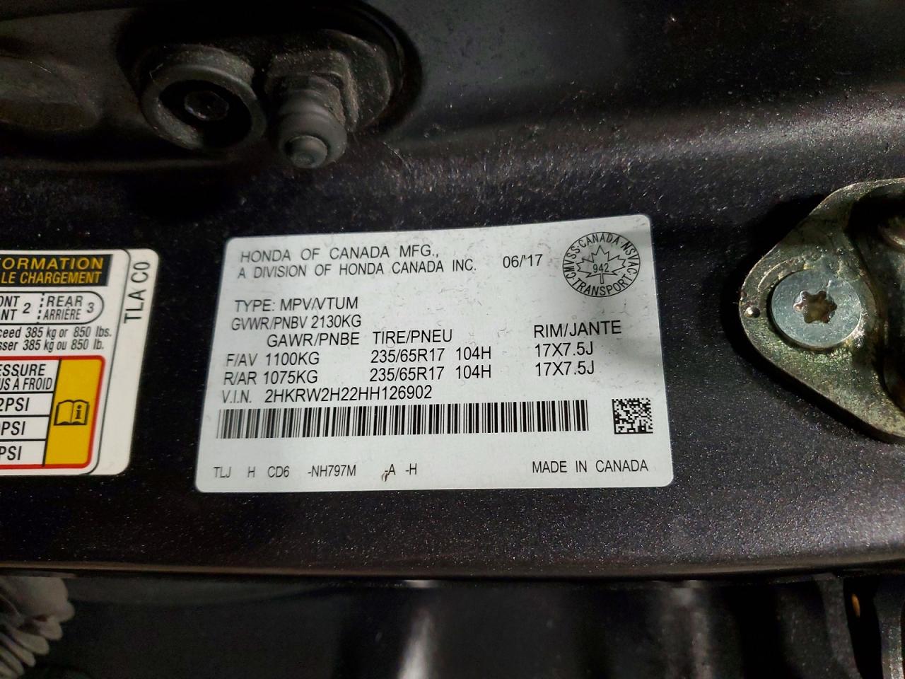 2017 HONDA CR-V LX photo 37