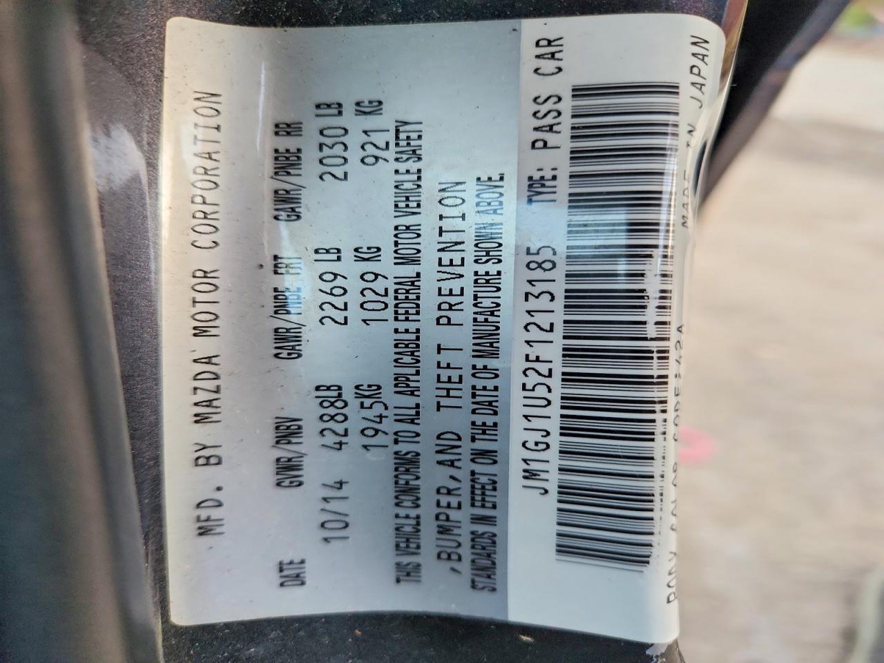 2015 MAZDA 6 SPORT photo 13