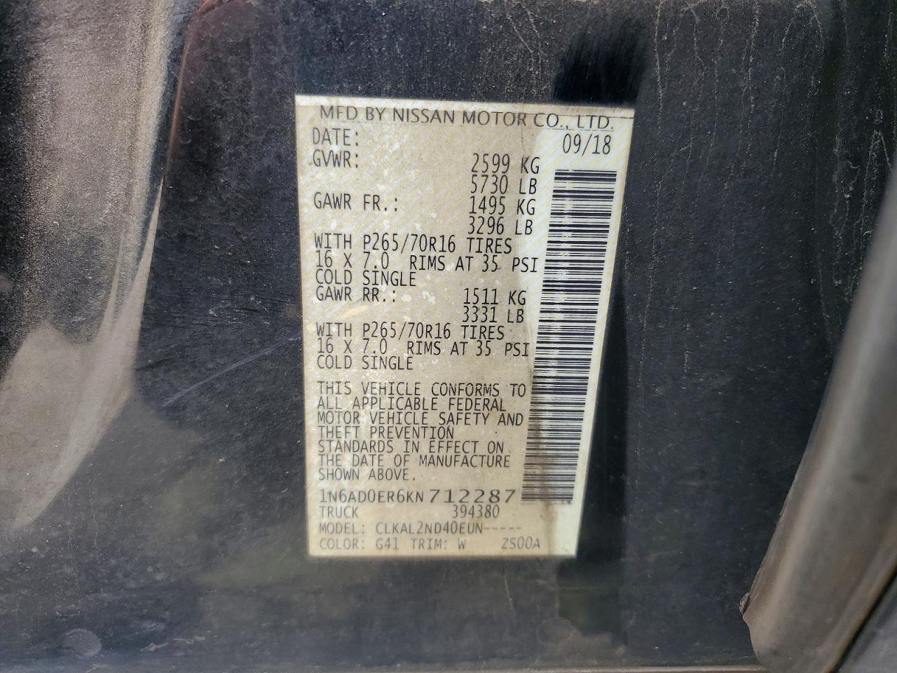 2019 NISSAN FRONTIER SV photo 23