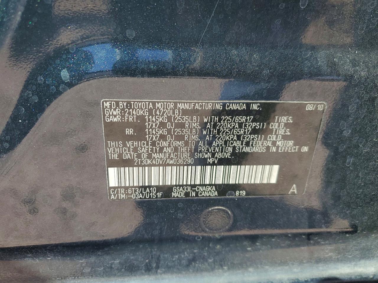 2010 TOYOTA RAV4 LIMITED photo 37