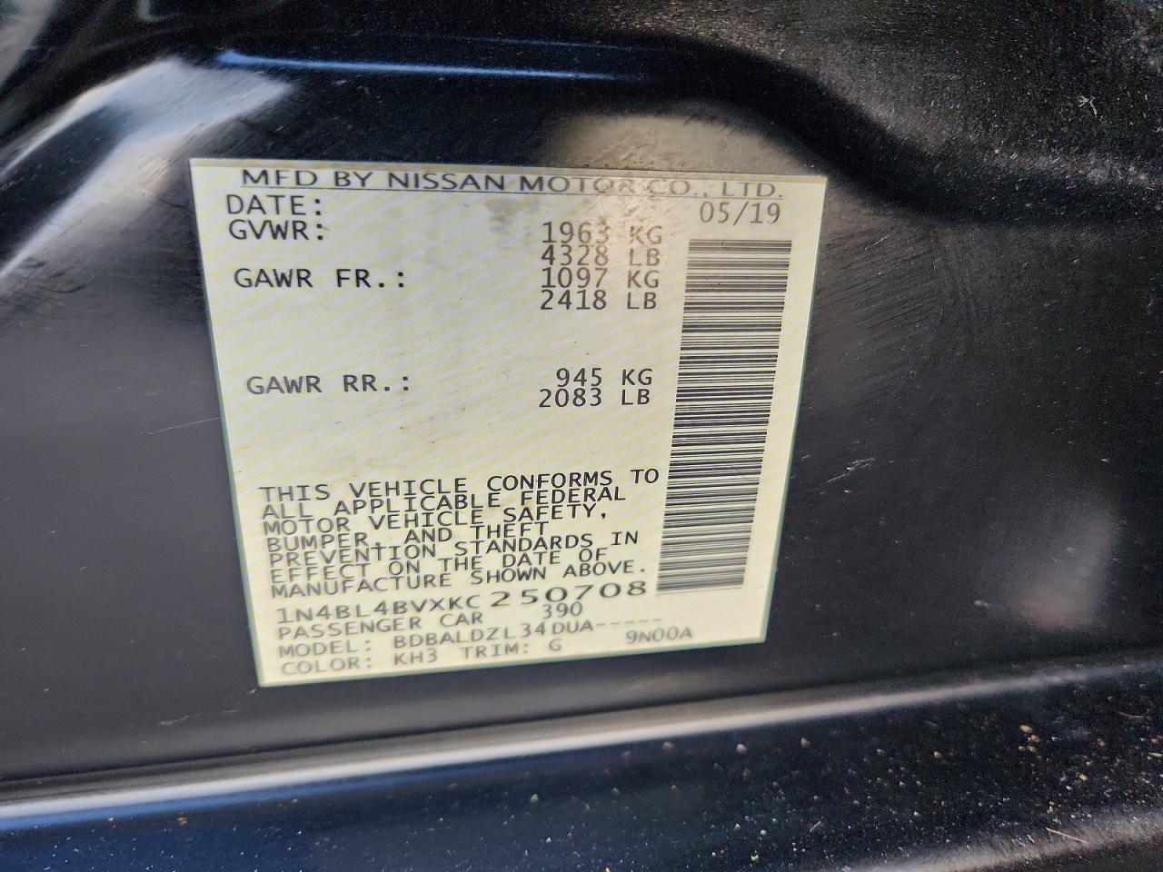 2019 NISSAN ALTIMA 2.5 S photo 23