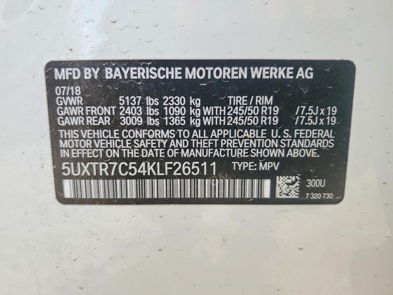 2019 BMW X3 SDRIVE30I photo 12