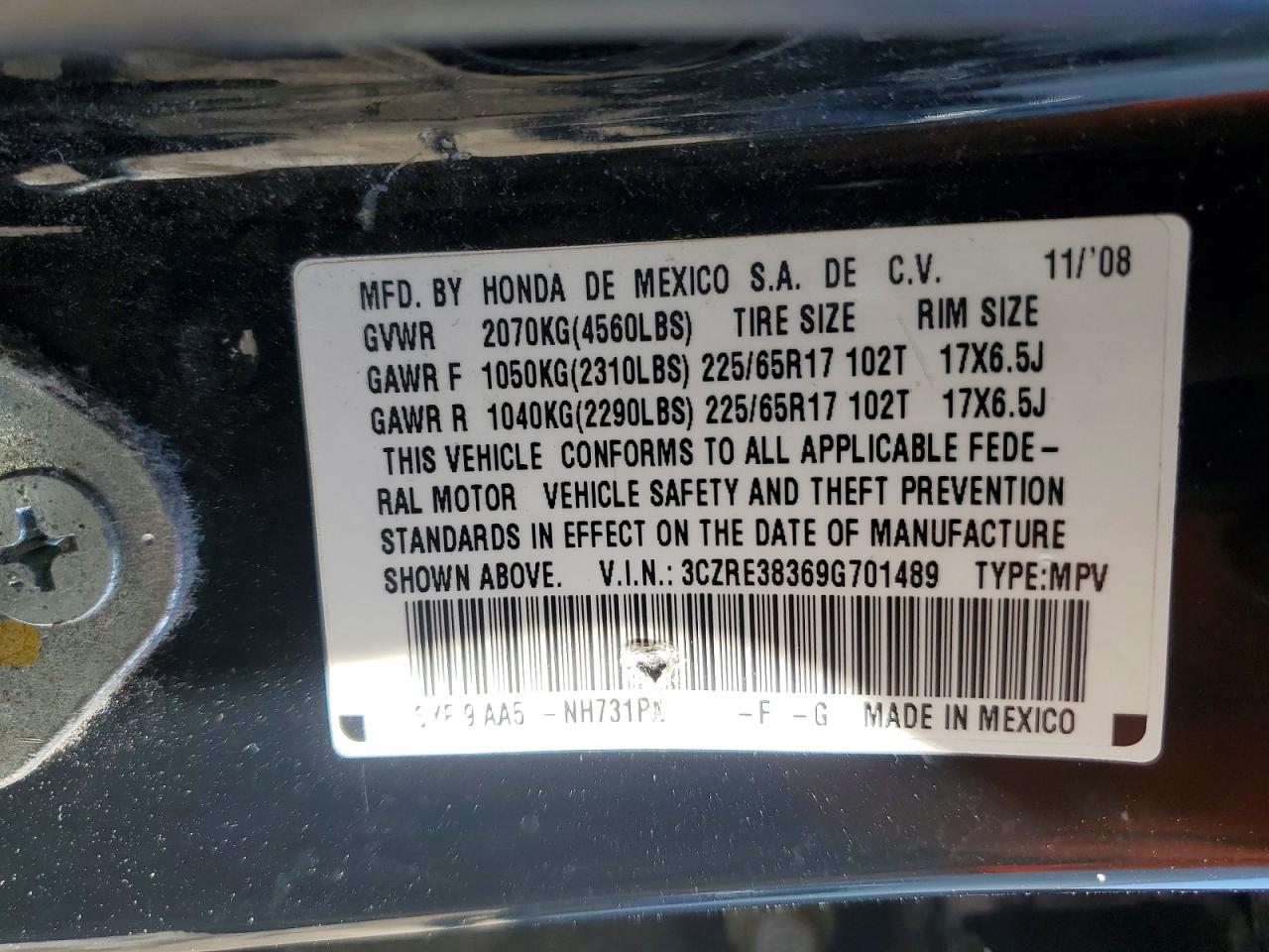 2009 HONDA CR-V LX photo 27