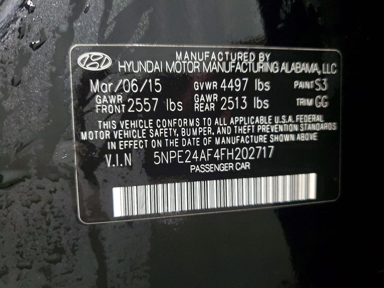 2015 HYUNDAI SONATA SE photo 12