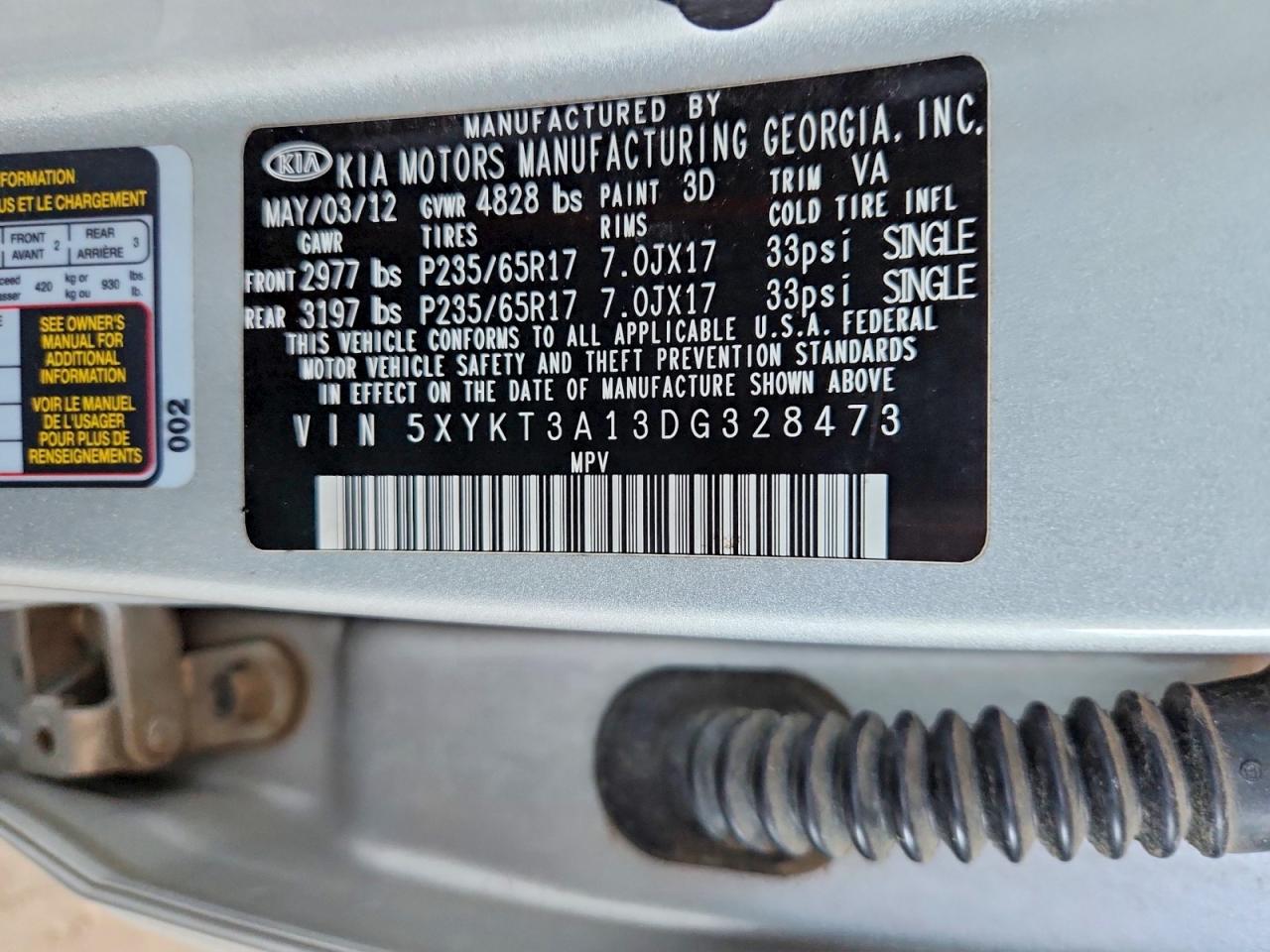 2013 KIA SORENTO LX photo 37