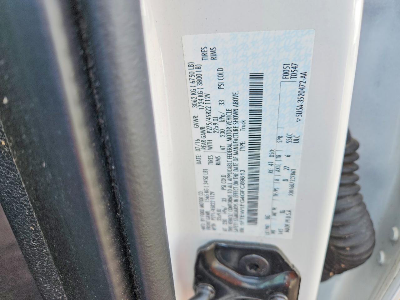2016 FORD F150 SUPERCREW photo 12