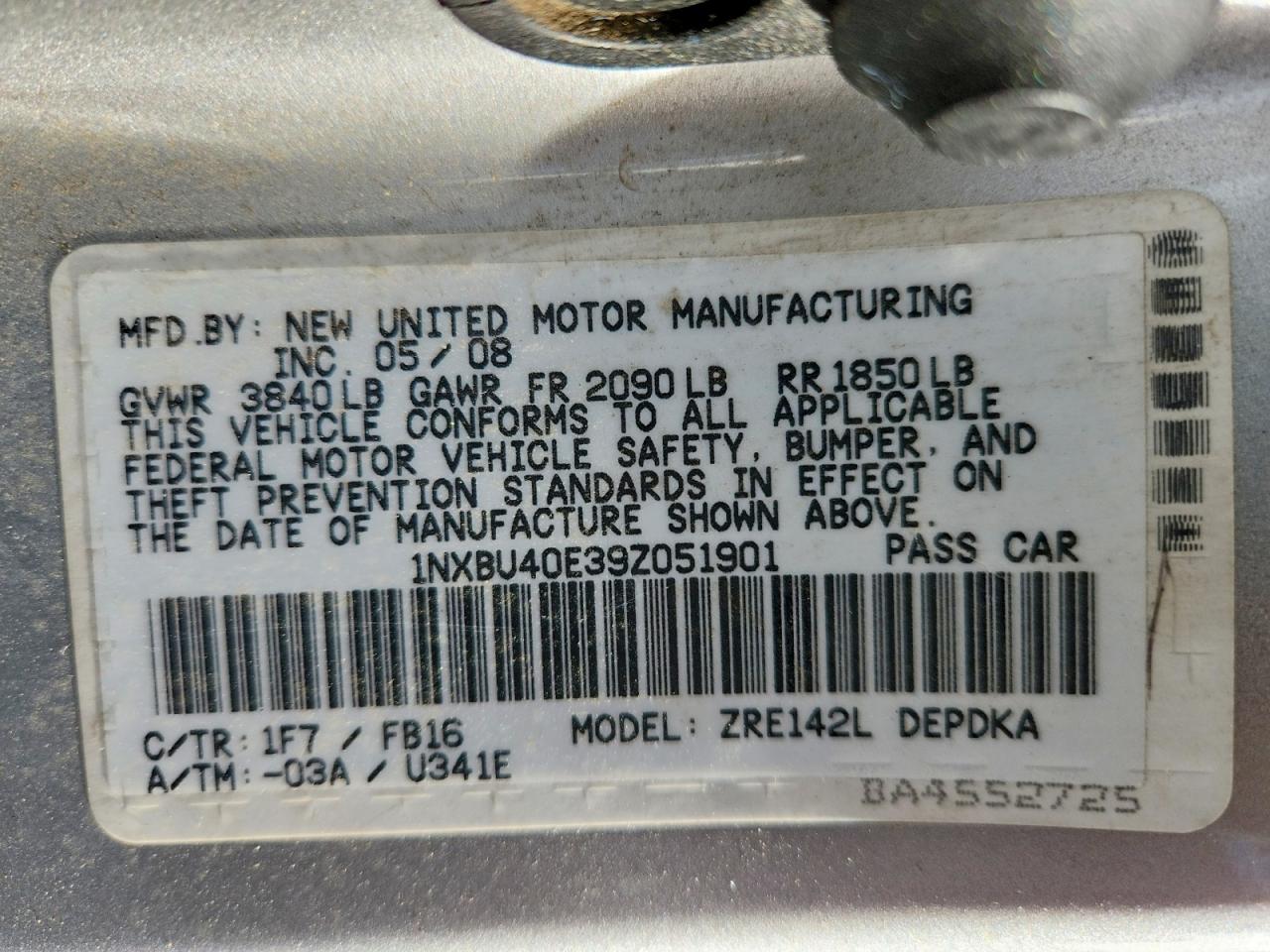 2009 TOYOTA COROLLA LE photo 12