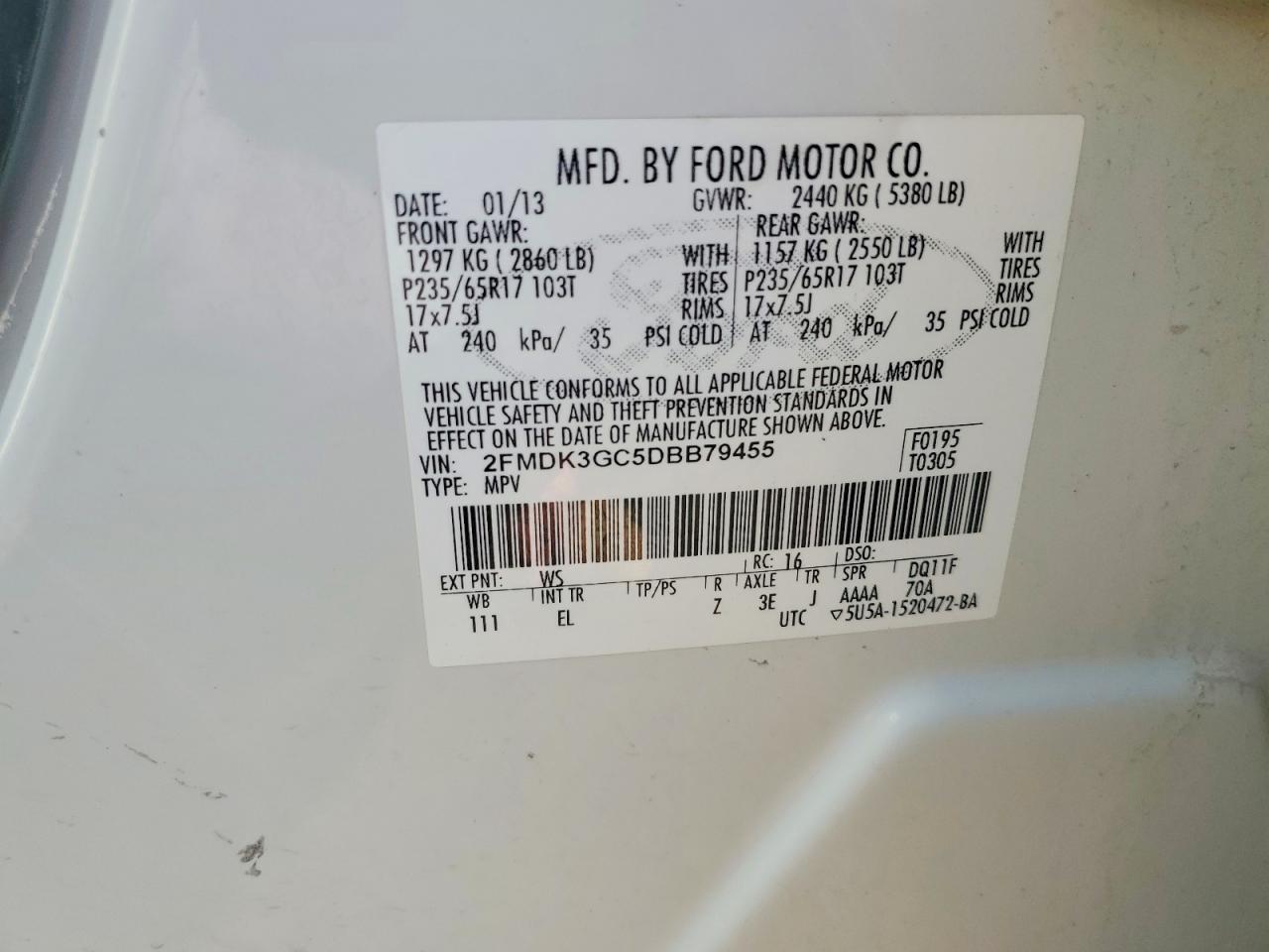 2013 FORD EDGE SE photo 13