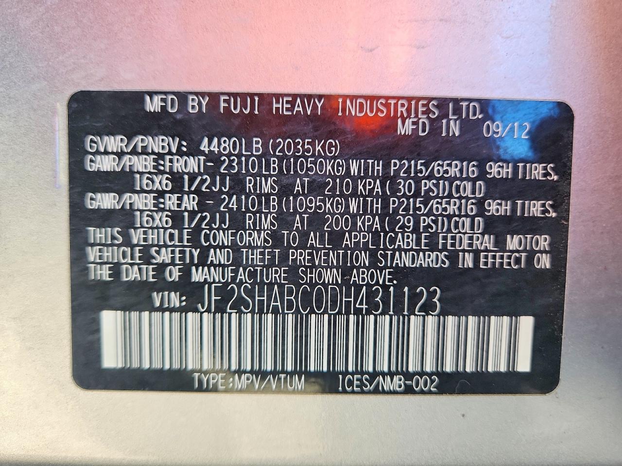 2013 SUBARU FORESTER 2.5X photo 27