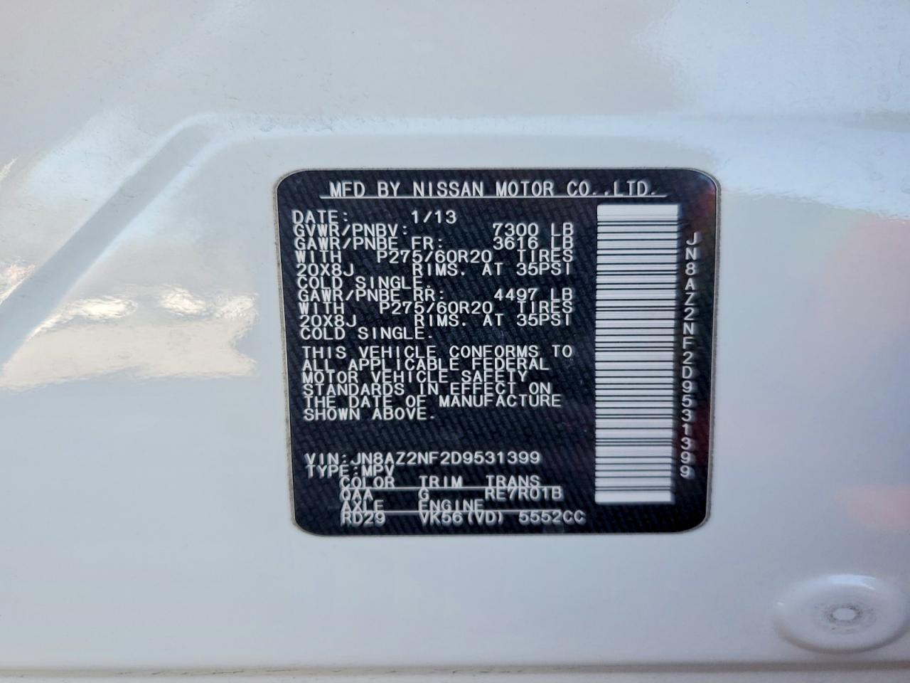 2013 INFINITI QX56 BASE photo 13