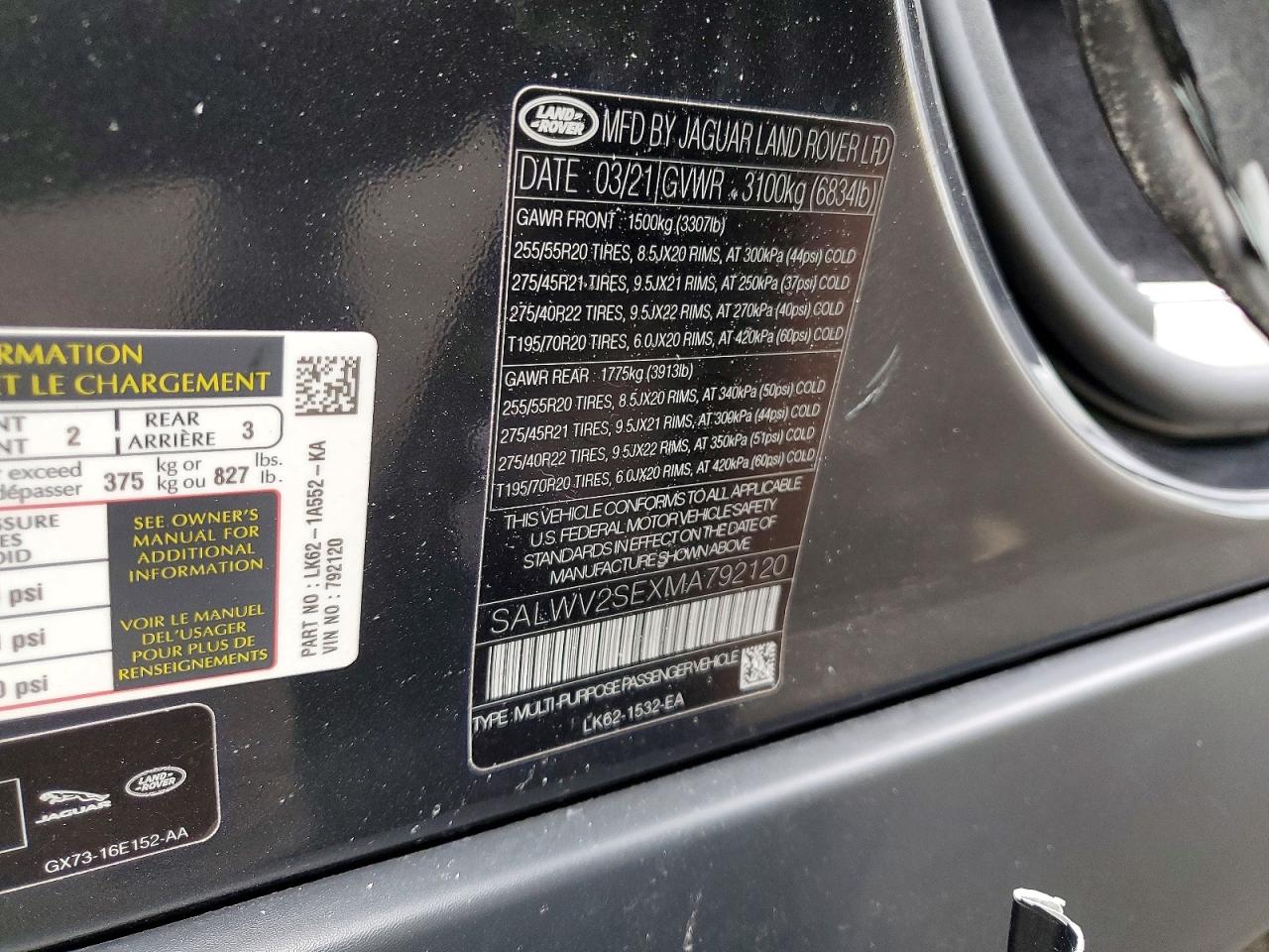 2021 LAND ROVER RANGE ROVER SPORT P525 AUTOBIOGRAPHY photo 13