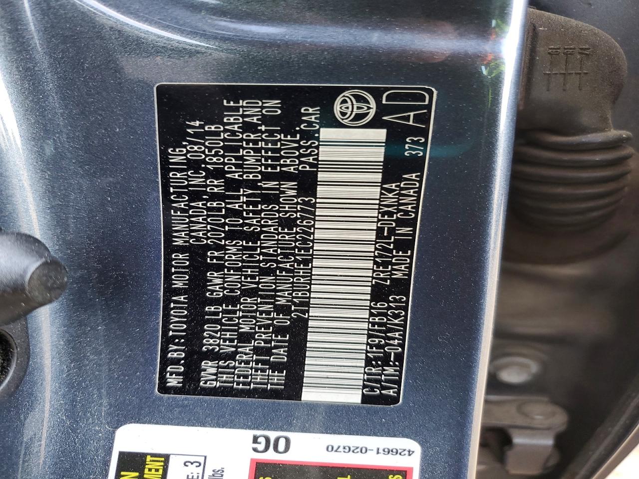 2014 TOYOTA COROLLA LE photo 23