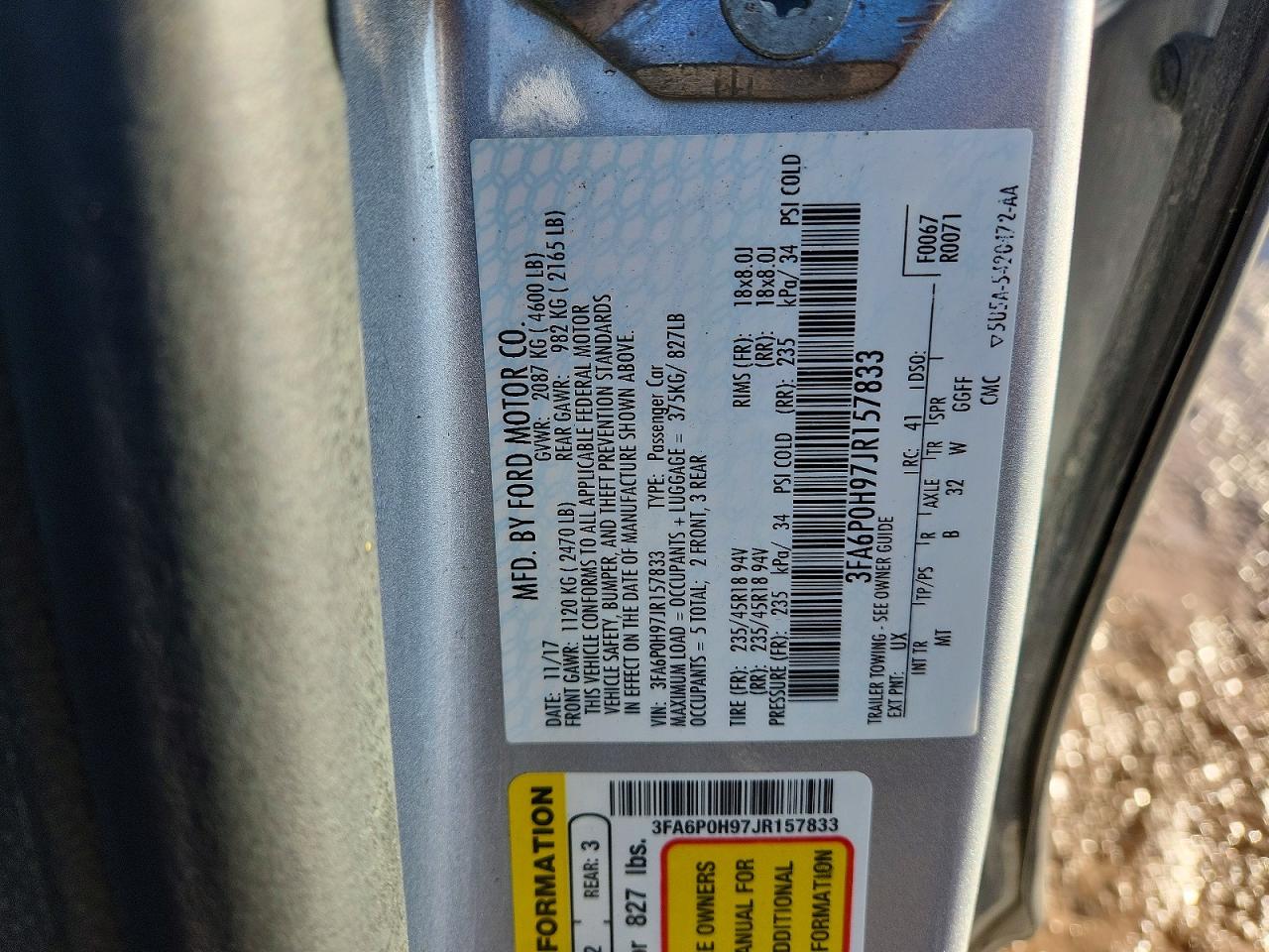 2018 FORD FUSION SE photo 23