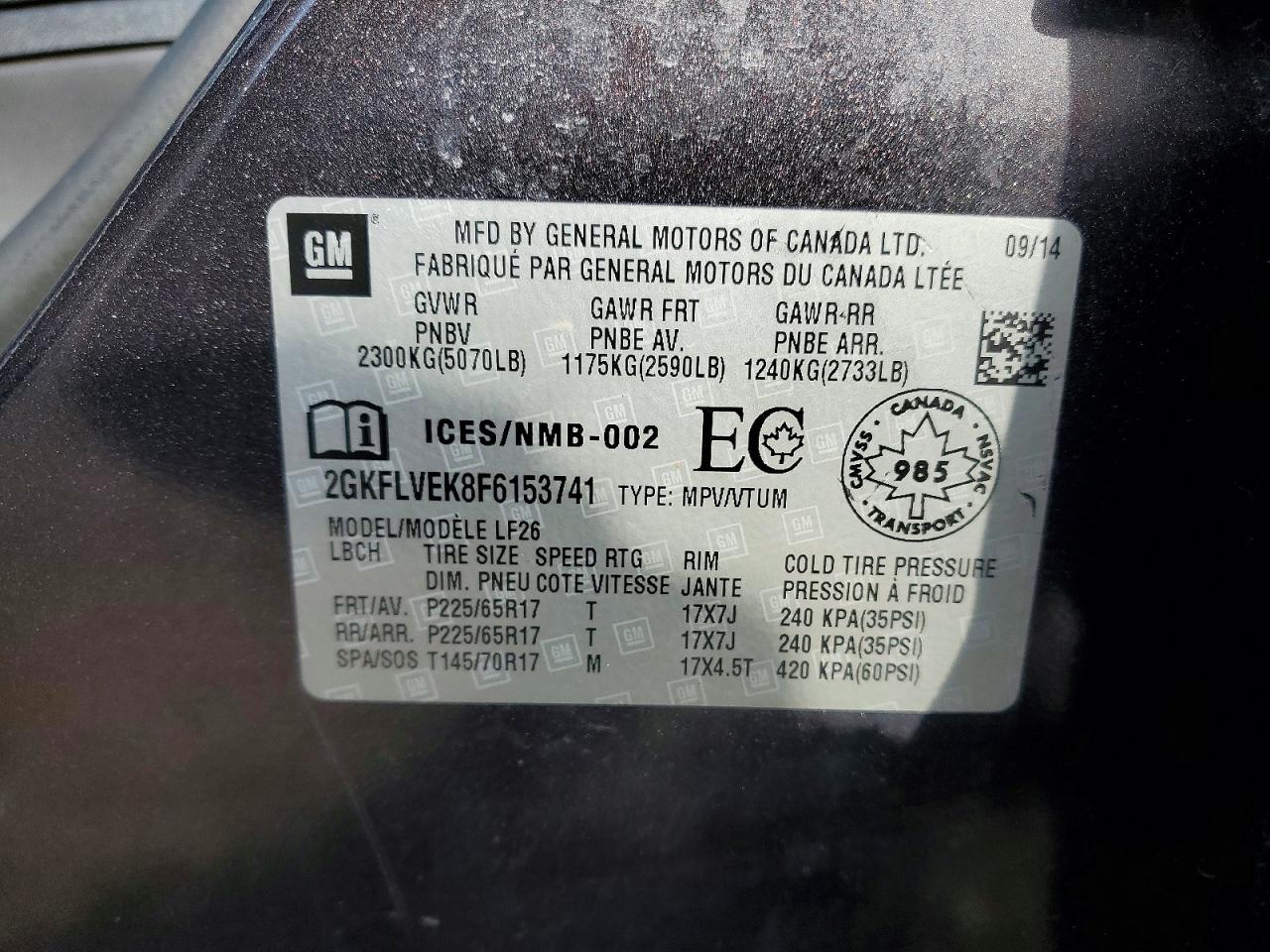 2015 GMC TERRAIN SLE photo 13