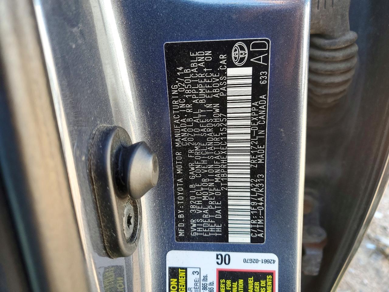 2014 TOYOTA COROLLA LE ECO PREMIUM photo 23