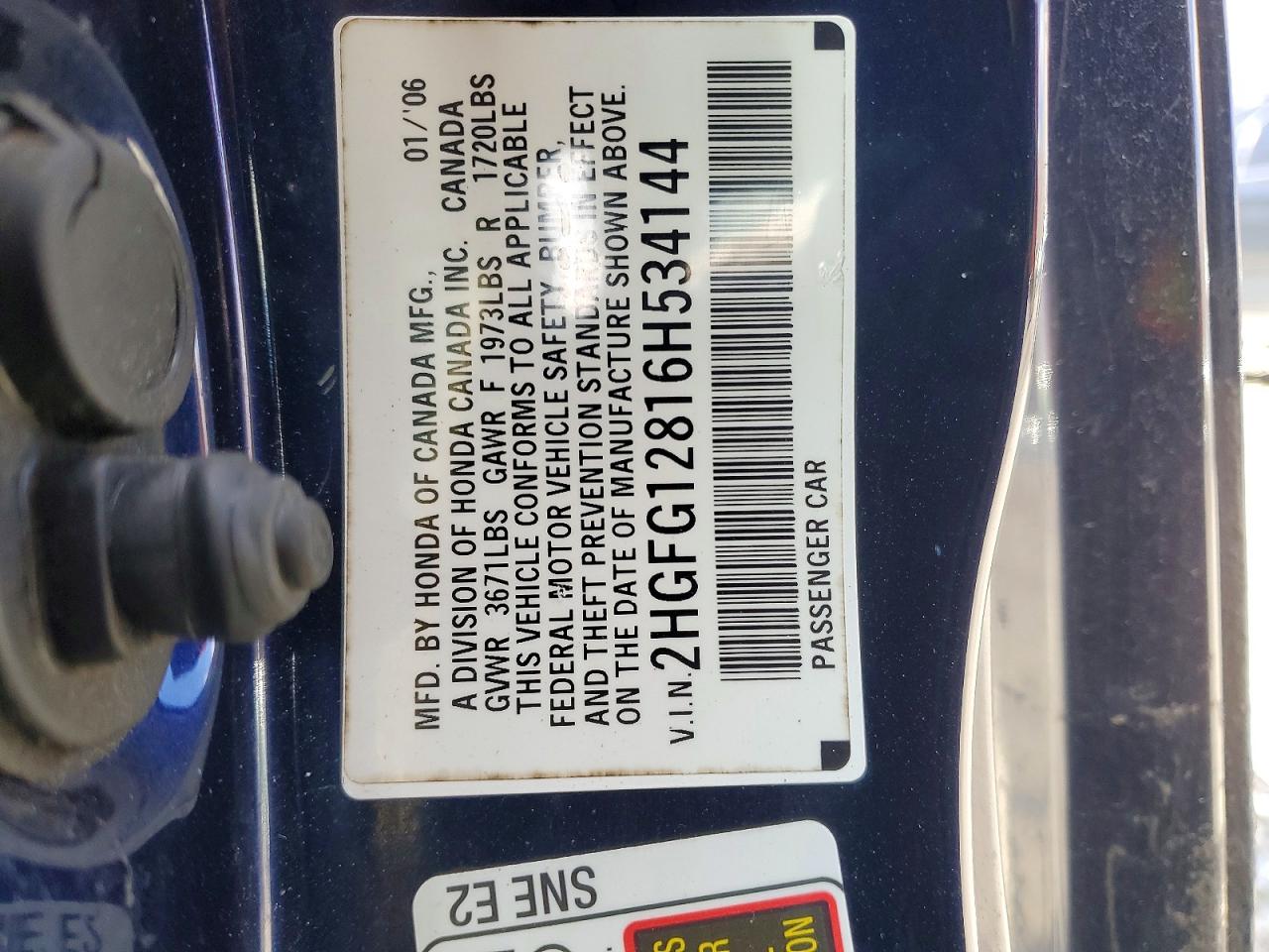 2006 HONDA CIVIC EX photo 12