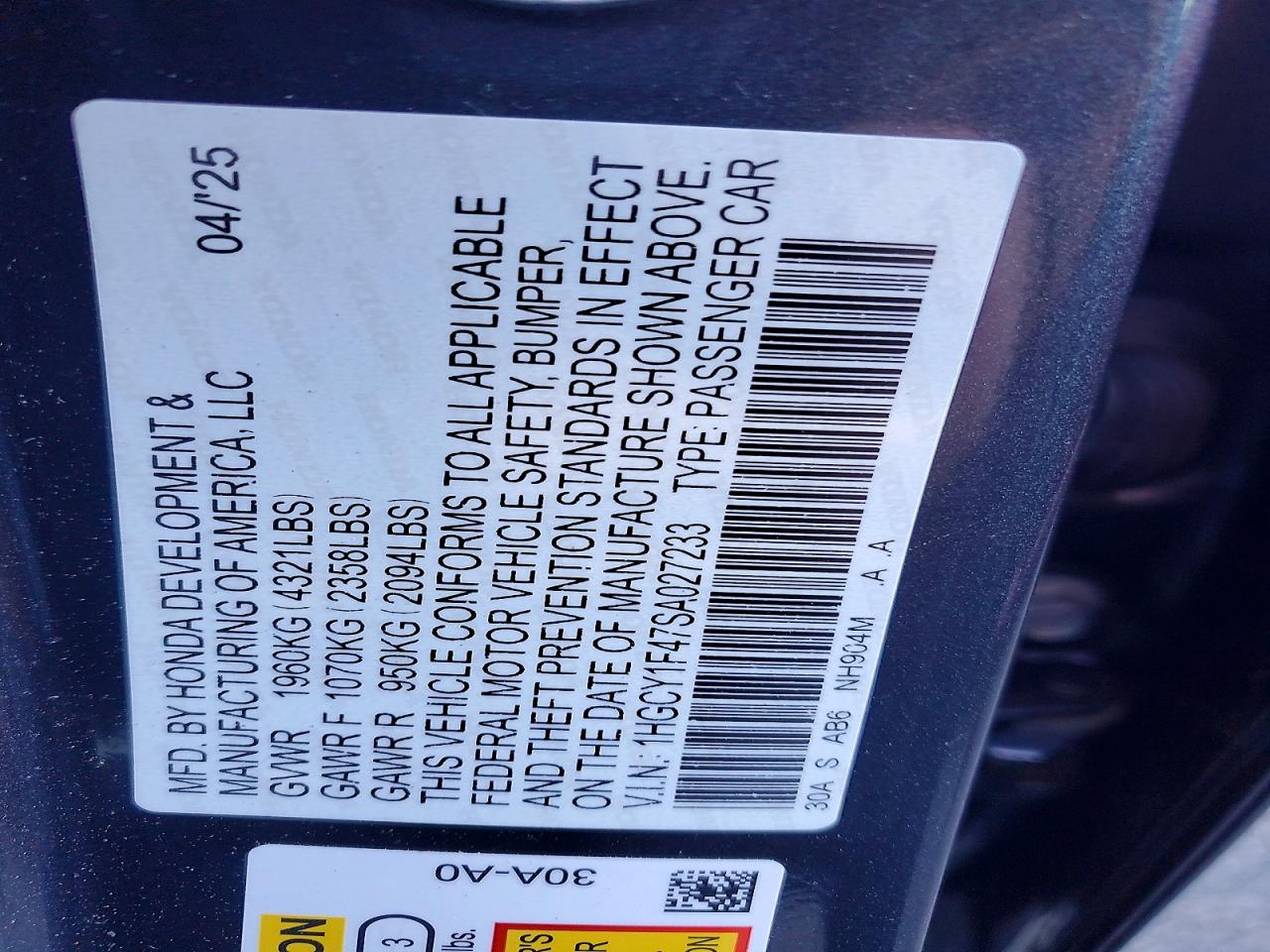 2025 HONDA ACCORD SE photo 23