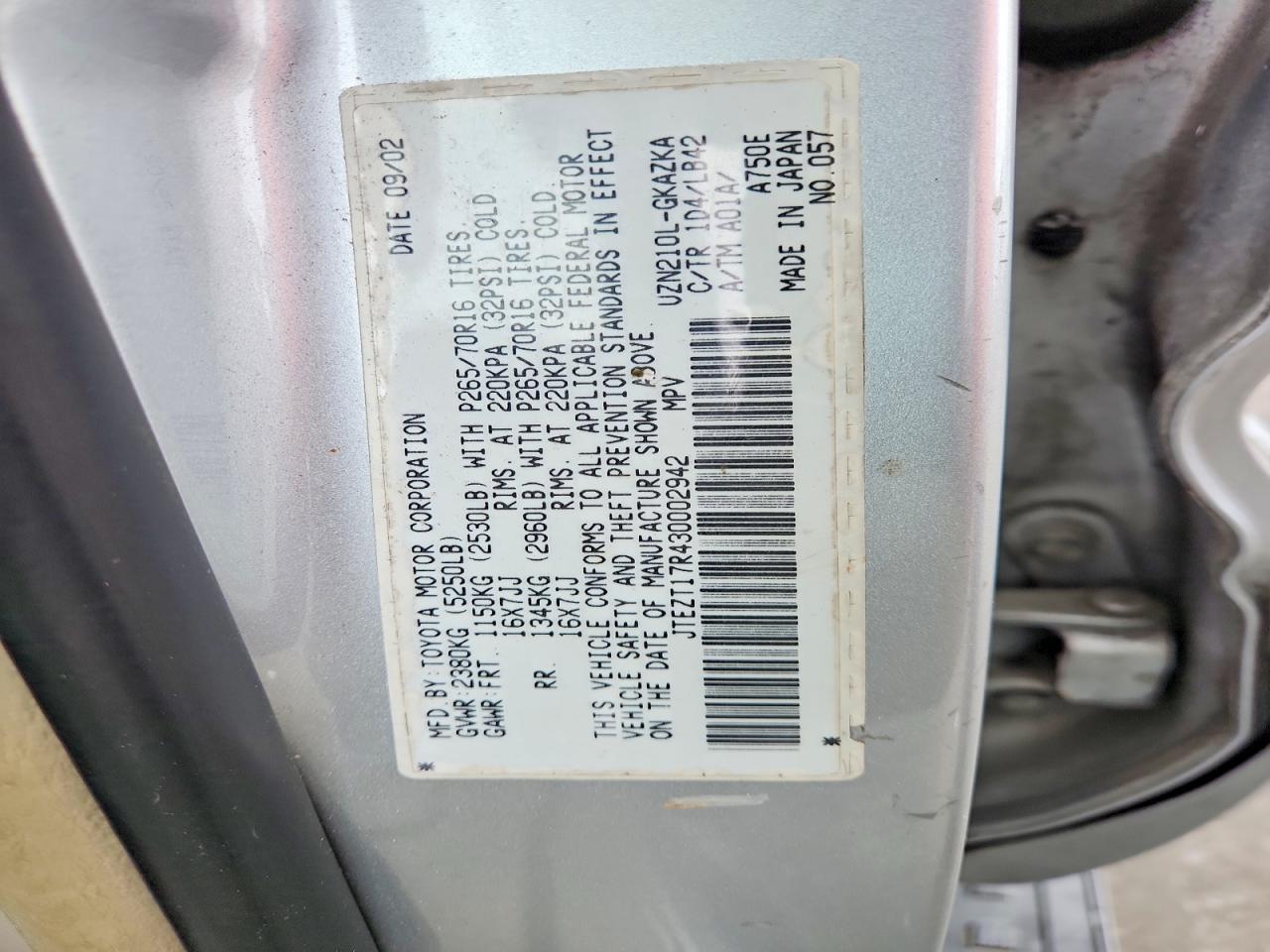 2003 TOYOTA 4RUNNER LIMITED photo 13