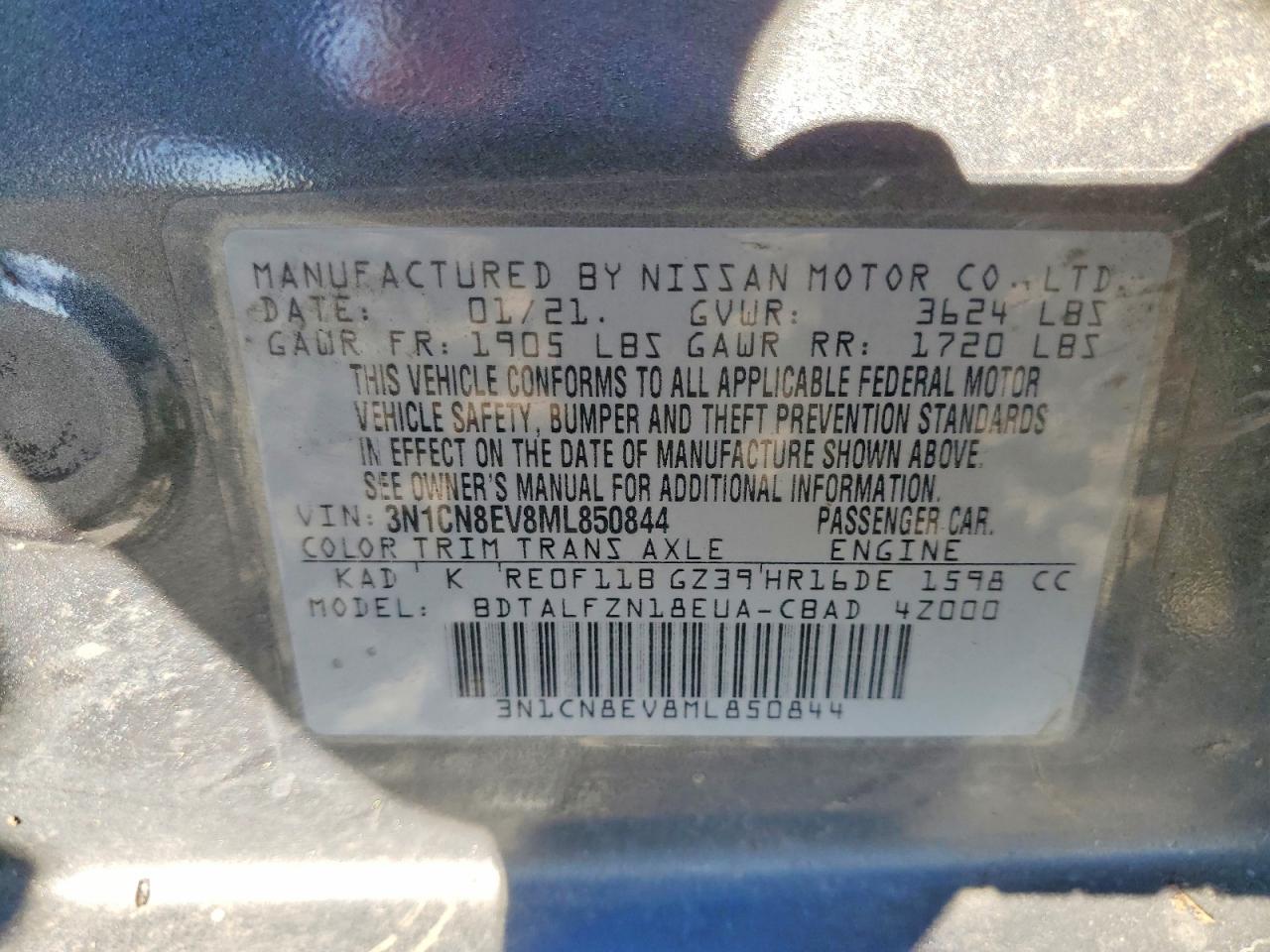 2021 NISSAN VERSA SV photo 23