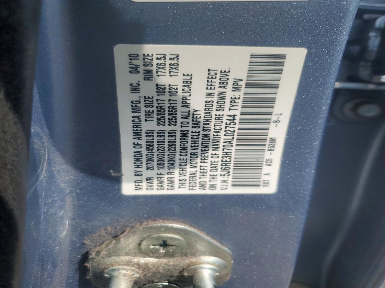 2010 HONDA CR-V EXL photo 23