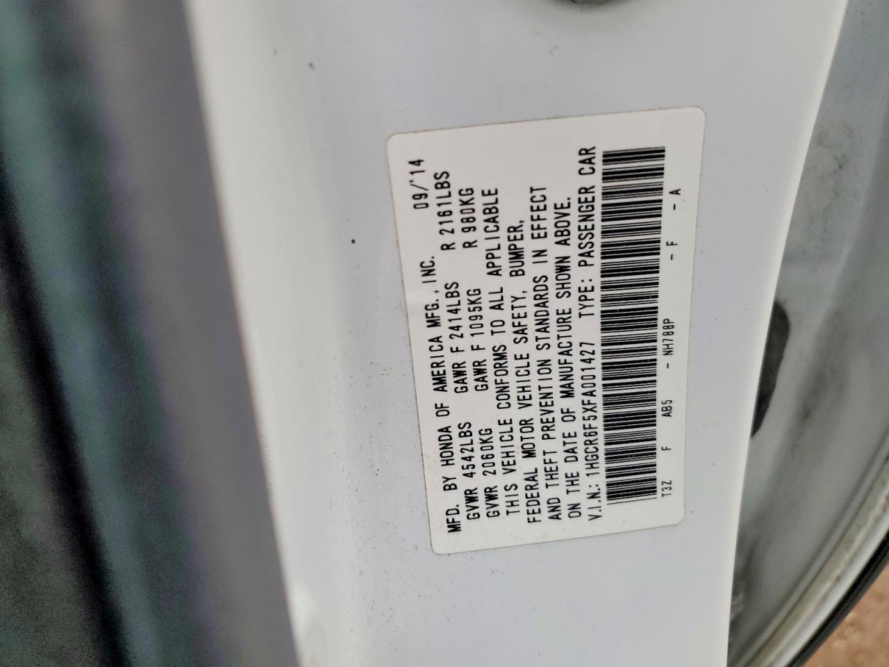 2015 HONDA ACCORD HYBRID EXL photo 12