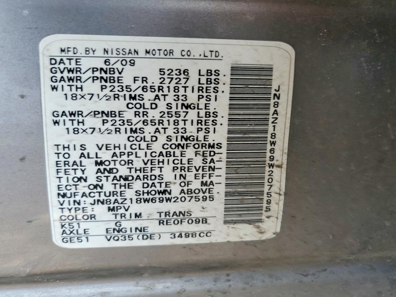 2009 NISSAN MURANO S photo 25