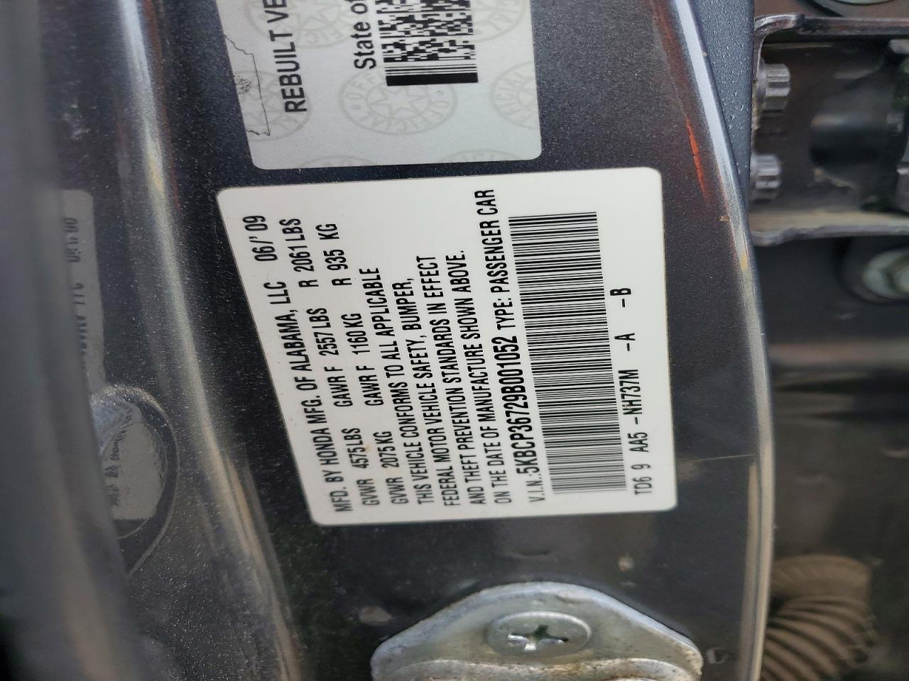 2009 HONDA ACCORD EX photo 25