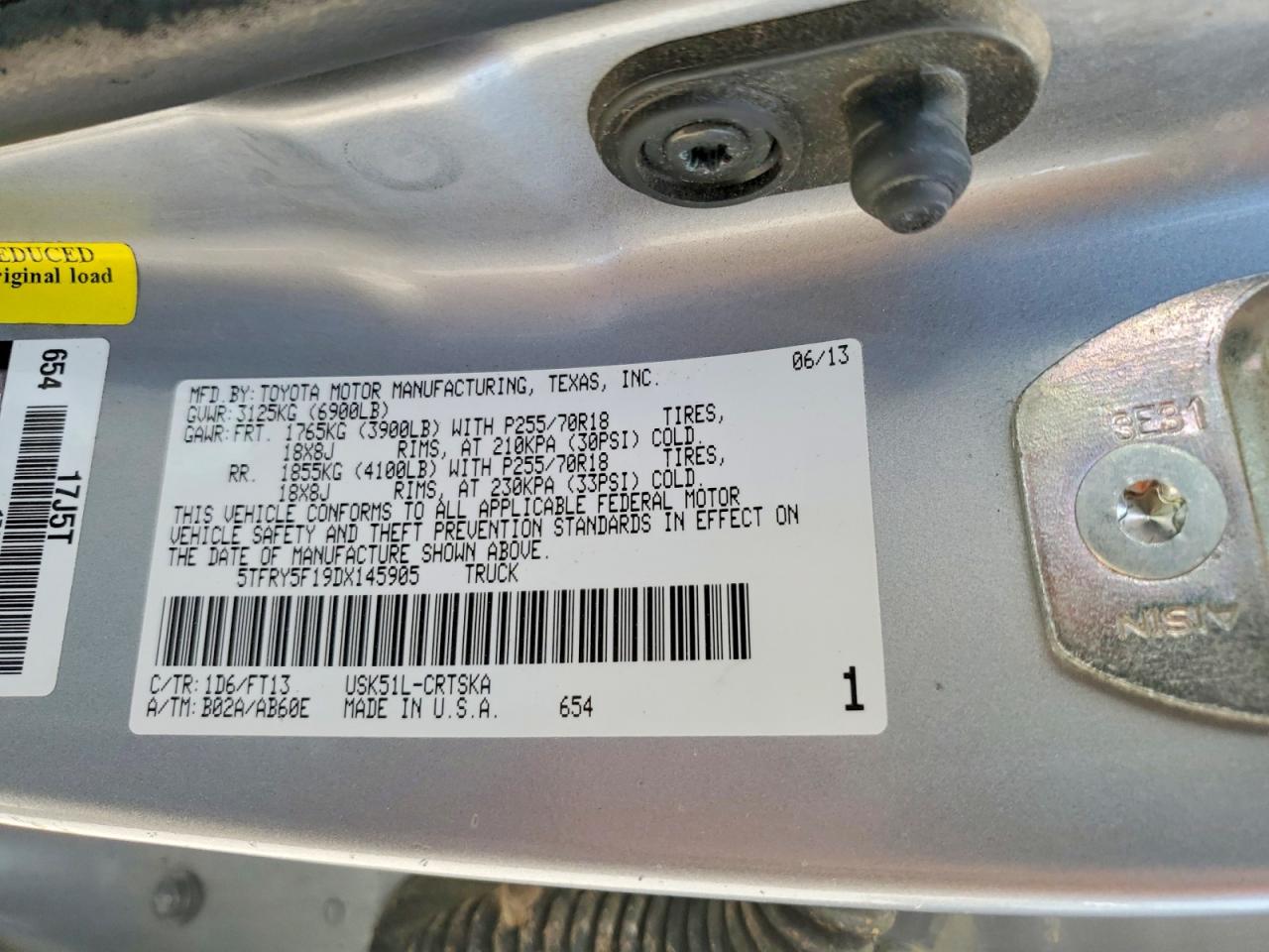2013 TOYOTA TUNDRA GRADE photo 25