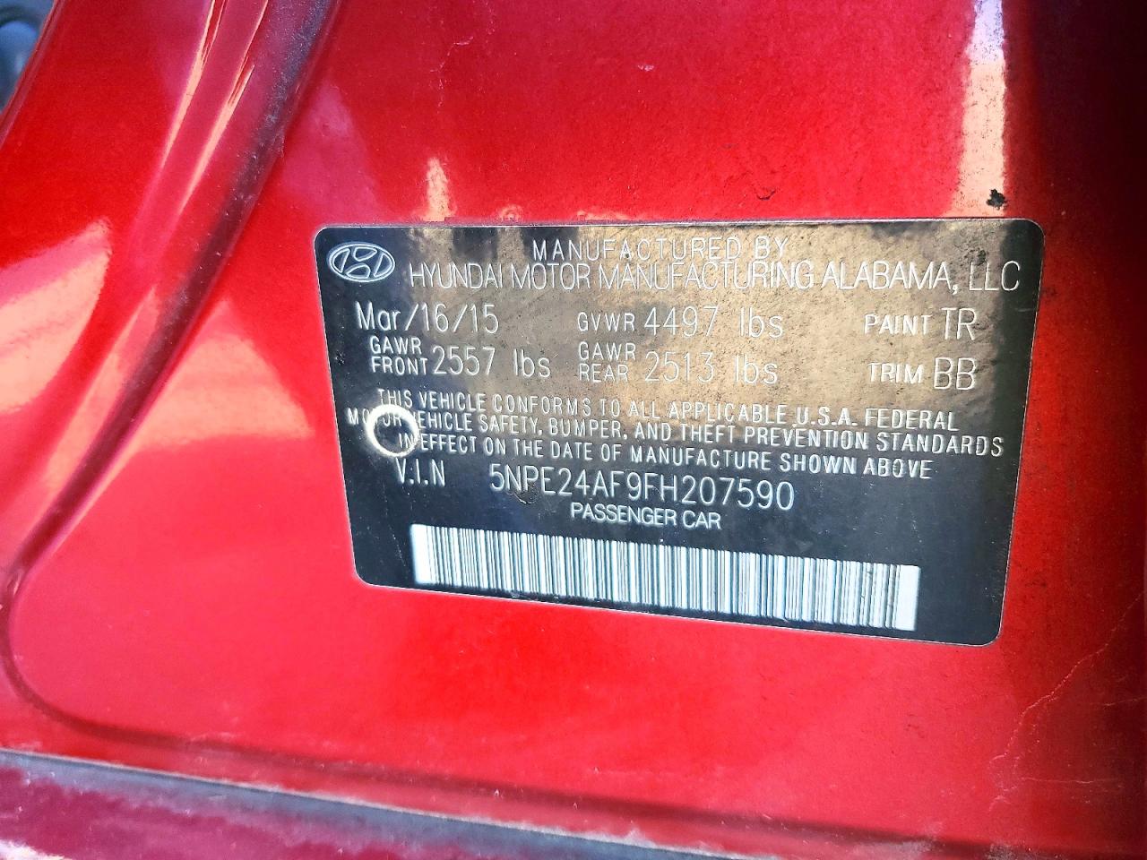 2015 HYUNDAI SONATA SE photo 23