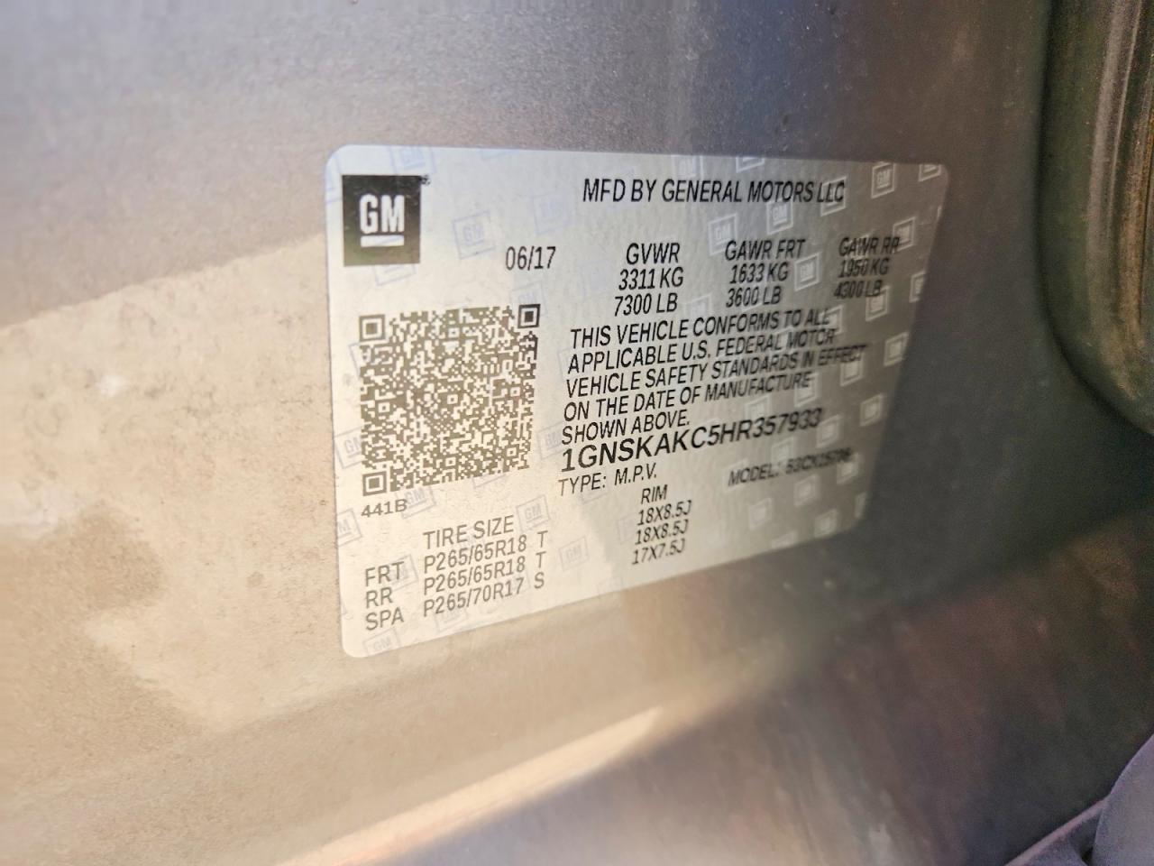 2017 CHEVROLET TAHOE K1500 LS photo 37