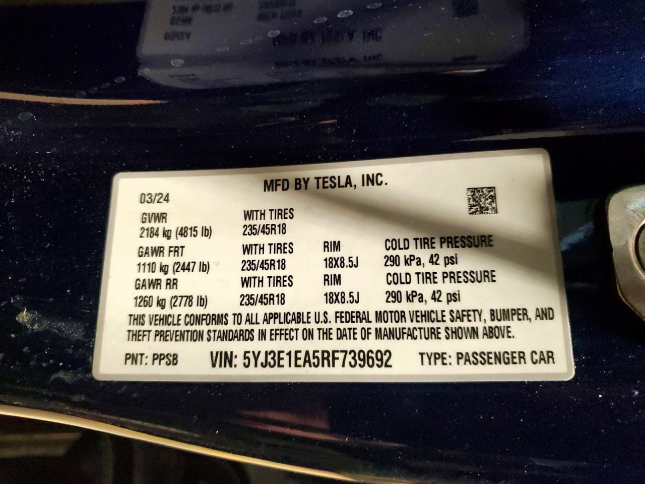 2024 TESLA MODEL 3 photo 25