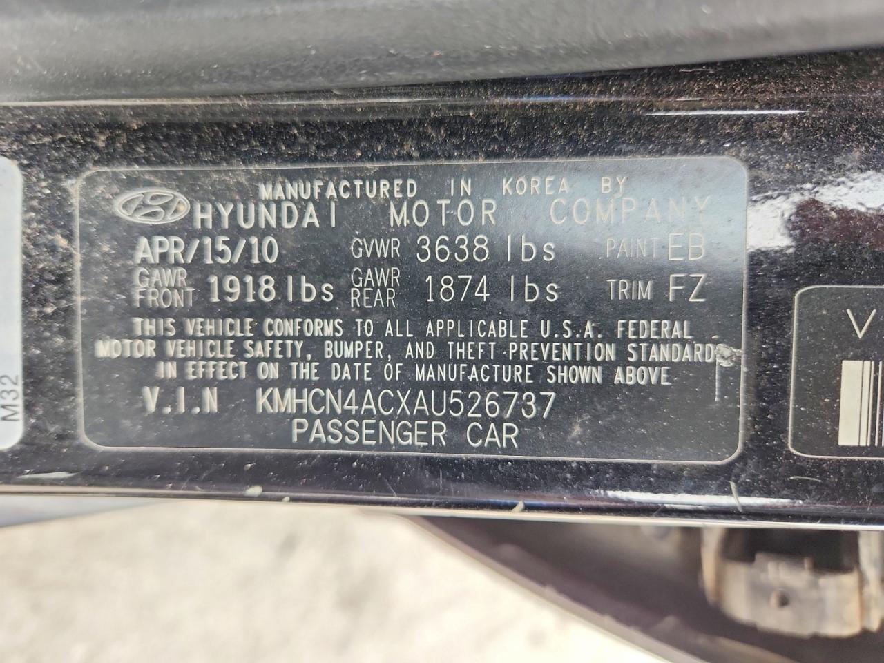 2010 HYUNDAI ACCENT GLS photo 12