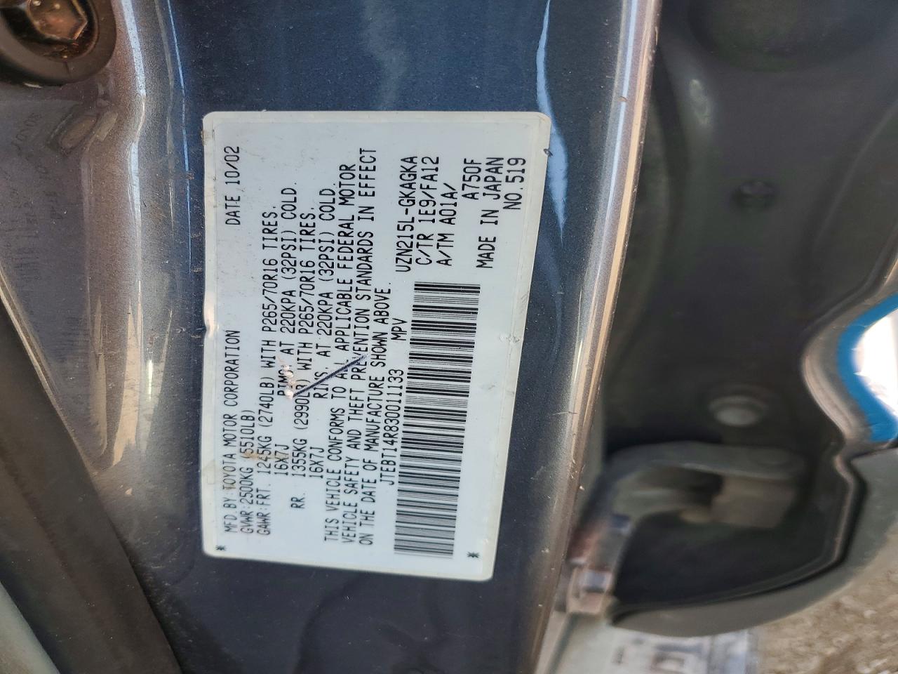 2003 TOYOTA 4RUNNER SR5 photo 25