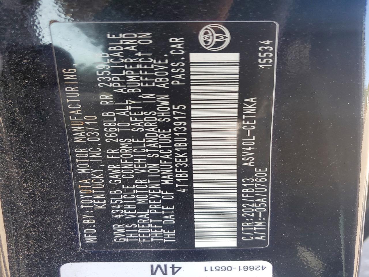 2011 TOYOTA CAMRY LE photo 23