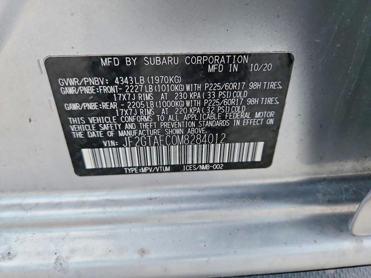 2021 SUBARU CROSSTREK PREMIUM photo 25