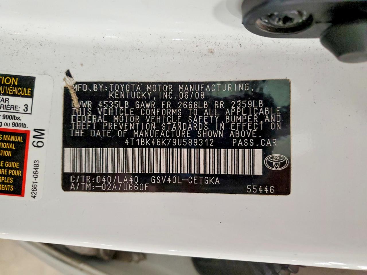2009 TOYOTA CAMRY XLE V6 photo 23