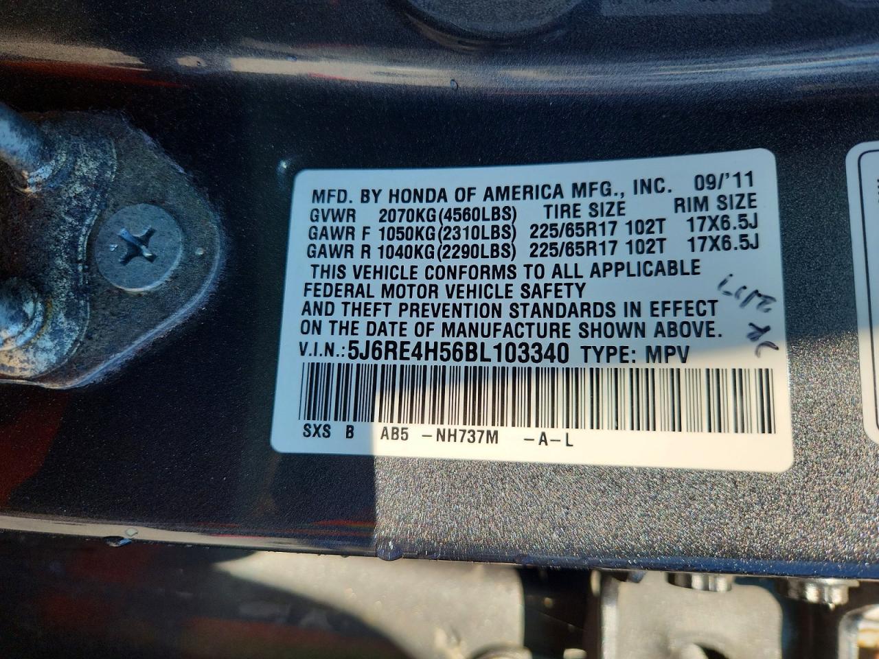 2011 HONDA CR-V EX photo 25