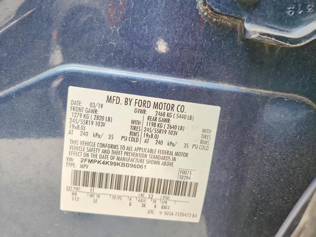 2019 FORD EDGE TITANIUM photo 13