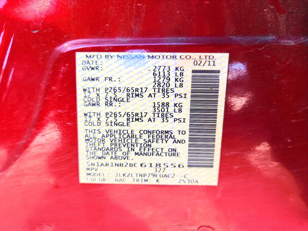 2011 NISSAN PATHFINDER S photo 27
