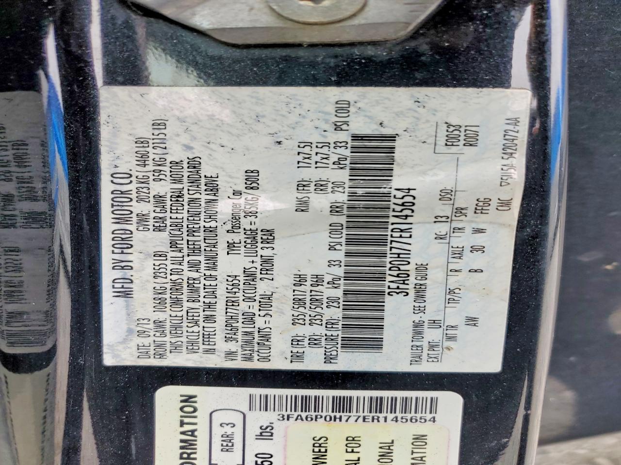 2014 FORD FUSION SE photo 34