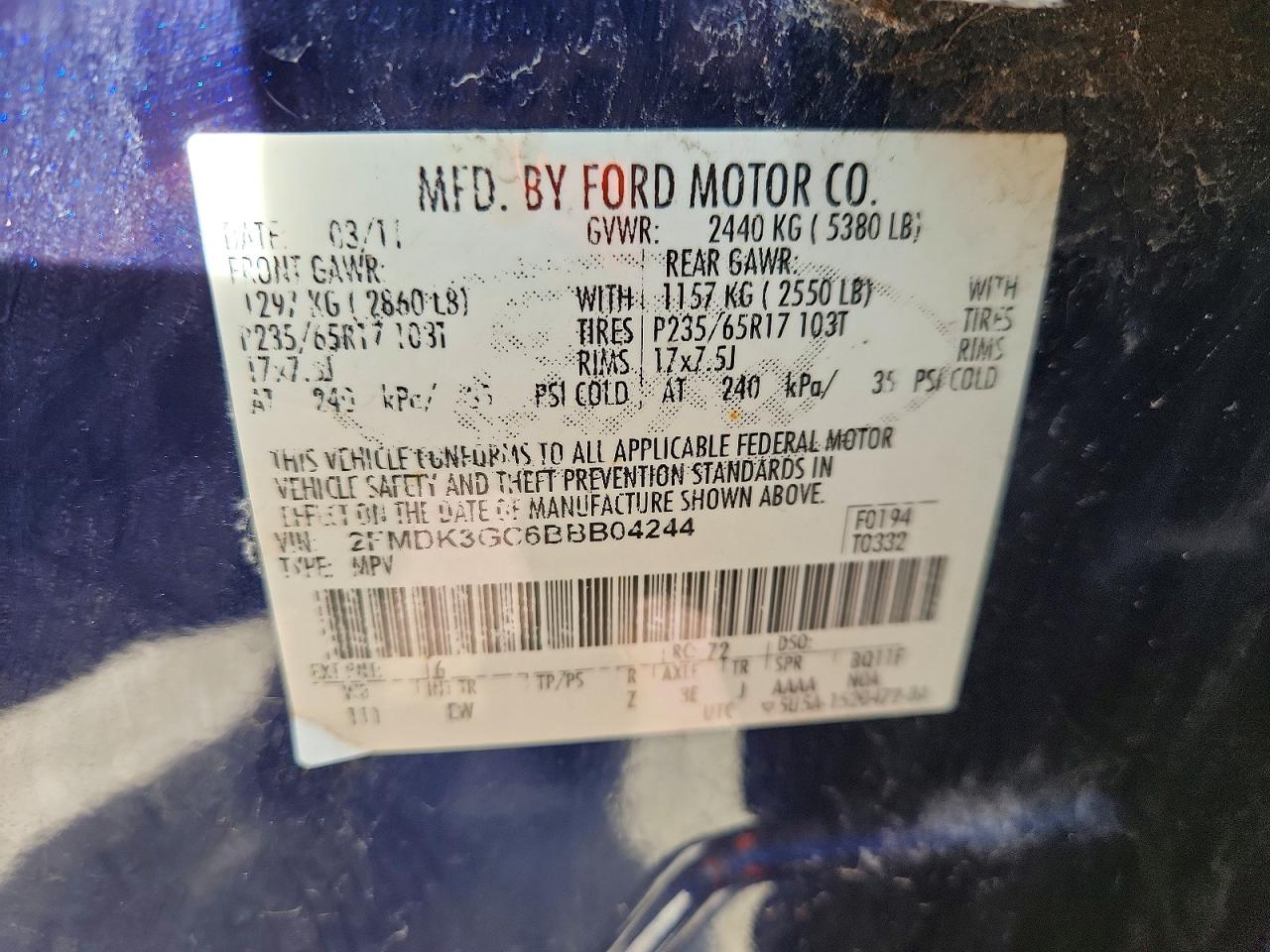 2011 FORD EDGE SE photo 25