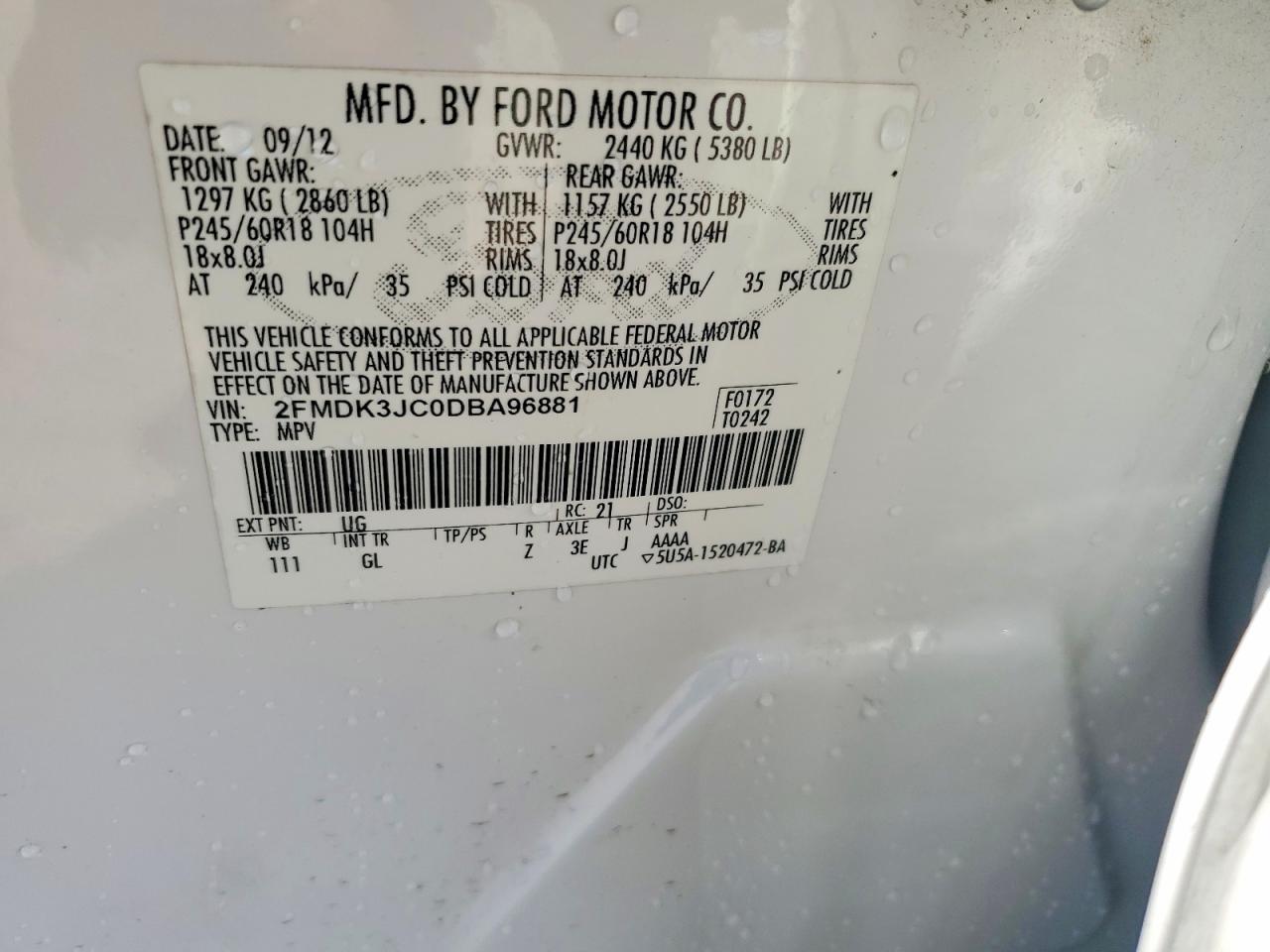 2013 FORD EDGE SEL photo 25
