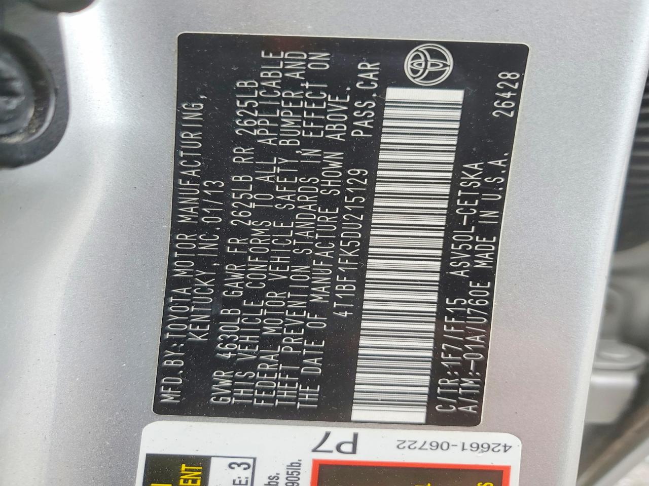2013 TOYOTA CAMRY SE photo 23