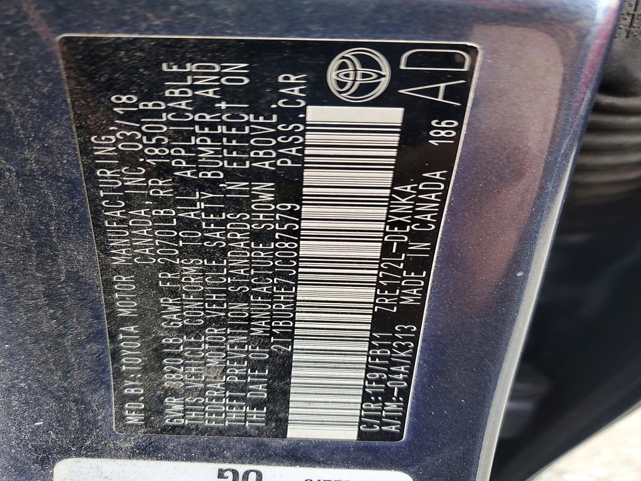 2018 TOYOTA COROLLA LE photo 12