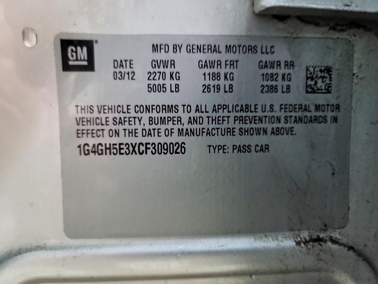2012 BUICK LACROSSE PREMIUM photo 34